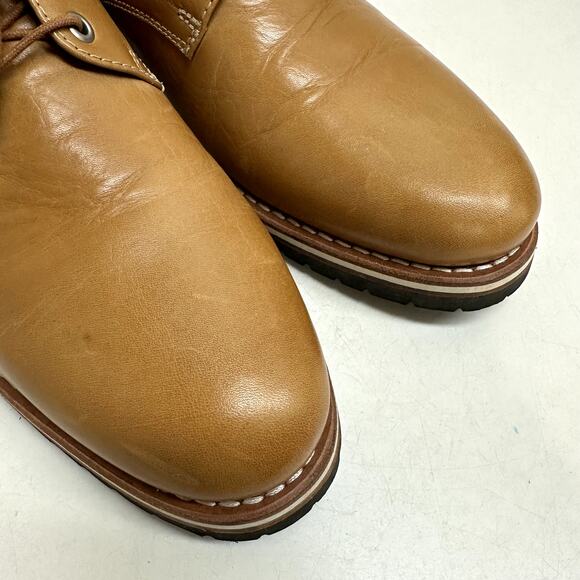 NWOT Helm Nils Blucher Derby Tan Box Leather Made in Brazil US Men's Size 11 - Picture 6 of 10